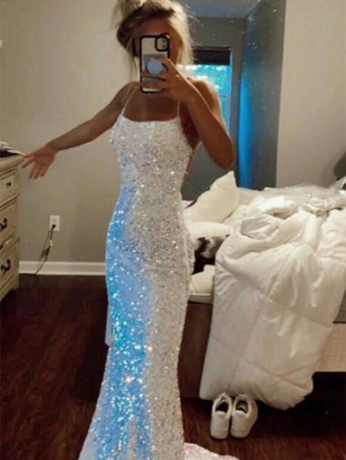 Desconto Bainha Alças finas Sem Mangas Comboio Varredela Vestidos de Festa