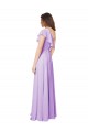 Desconto Lilás Linha A Um Ombro Sem Mangas Comprimento Chão Vestido de Festa / Vestido de Madrinha