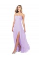 Desconto Lilás Linha A Amor Sem Mangas Comprimento Chão Vestido de Madrinha / Vestido de Baile