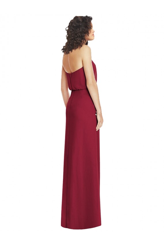 Desconto Lilás Linha A Amor Sem Mangas Comprimento Chão Vestido de Festa / Vestido de Madrinha