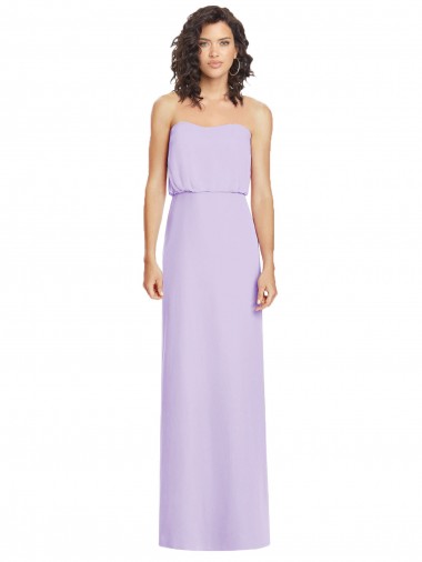 Desconto Lilás Linha A Amor Sem Mangas Comprimento Chão Vestido de Festa / Vestido de Madrinha