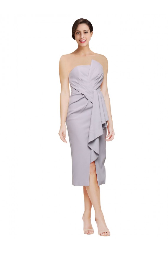 Desconto Lilás Ártico Bainha Sem alças Sem Mangas Comprimento Cocktail Vestidos de Madrinha / Vestidos de Noite / Vestidos de Festa
