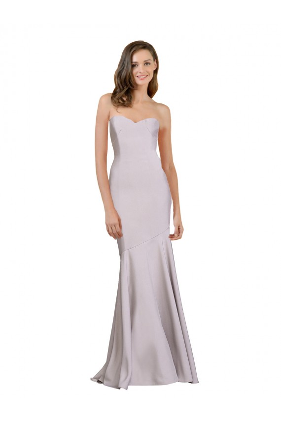 Desconto Lilás Ártico Sereia Sem alças Sem Mangas Comprimento Chão Vestido de Madrinha / Vestido de Festa