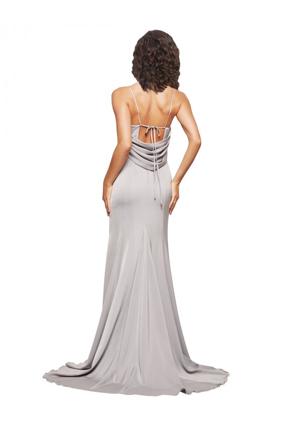 Desconto Linha A Decote Alto Sem Mangas Comboio Varredela Vestidos de Madrinha / Vestidos de Noite / Vestidos de Festa