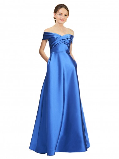 Desconto Linha A Fora do Ombro Sem Mangas Comprimento Chão Longo Vestidos de Madrinha / Vestidos de Noite / Vestidos de Festa