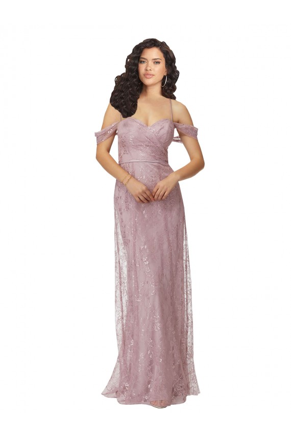 Desconto Linha A Fora do Ombro Sem Mangas Comprimento Chão Longo Vestidos de Madrinha