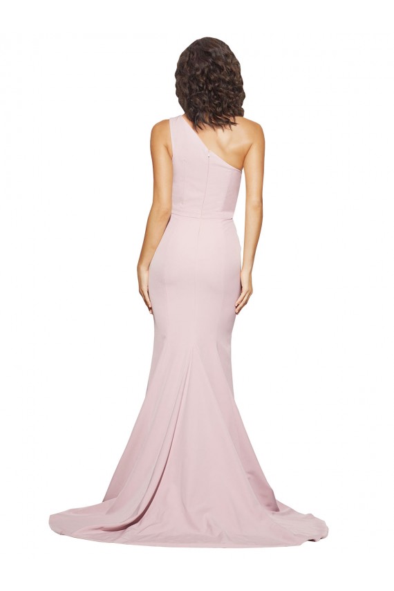 Desconto Malva Bainha Um Ombro Sem Mangas Comboio Varredela Vestidos de Madrinha / Vestidos de Festa