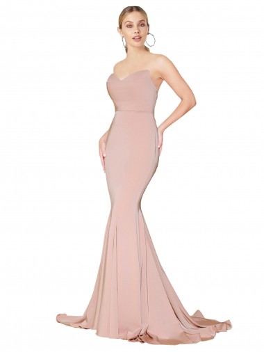 Desconto Malva Sereia Amor Sem Mangas Comprimento Chão Vestidos de Madrinha / Vestidos de Noite / Vestidos de Festa