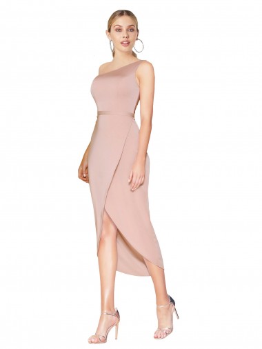 Desconto Malva Sereia Um Ombro Sem Mangas Comprimento Joelho Vestidos de Madrinha / Vestidos de Noite / Vestidos de Festa