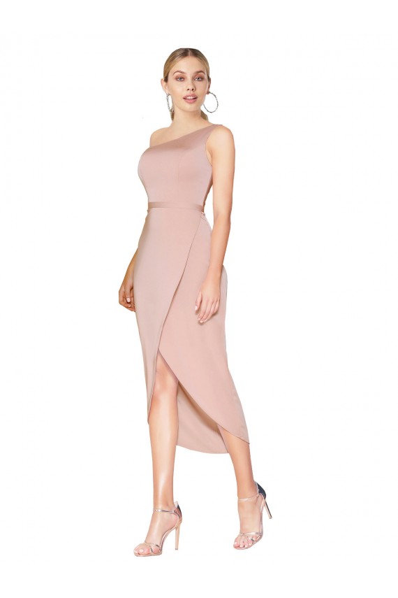 Desconto Malva Sereia Um Ombro Sem Mangas Comprimento Joelho Vestidos de Madrinha / Vestidos de Noite / Vestidos de Festa