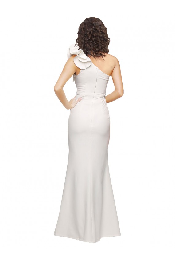 Desconto Marfim Bainha Um Ombro Sem Mangas Comprimento Chão Vestidos de Madrinha / Vestidos de Noite / Vestidos de Festa