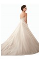 Desconto Marfim Vestido de Baile Amor Sem Mangas Comboio Capela Vestido de Noiva