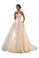Desconto Marfim & Champanhe Vestido de Baile Amor Sem Mangas Comboio Capela Vestido de Baile