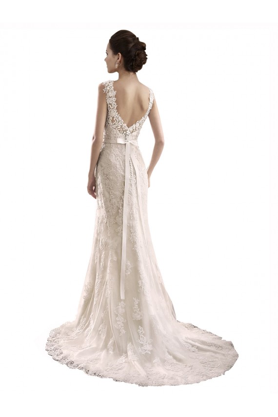 Desconto Marfim Sereia Amor Sem Mangas Comboio Capela Tule & Renda Vestido de Festa / Vestido de Madrinha