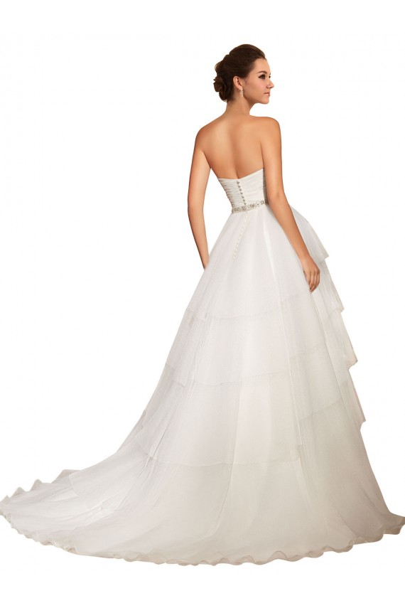 Desconto Marfim Vestido de Baile Amor Sem Mangas Comboio Capela Longo Tule Vestidos de Noiva