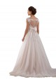 Desconto Marfim Vestido de Baile Amor Sem Mangas Comboio Capela Tule & Renda Vestidos de Noiva