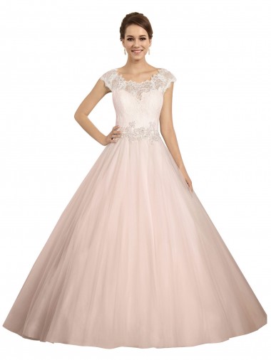Desconto Marfim Vestido de Baile Barco Sem Mangas Comboio Capela Vestidos de Noiva