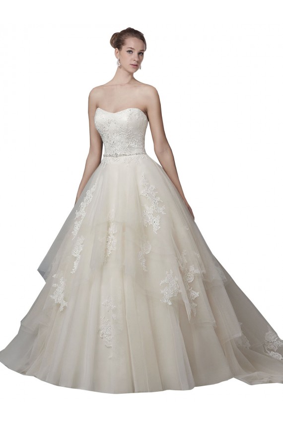 Desconto Marfim Vestido de Baile Colher Sem Mangas Comboio Capela Vestidos de Noiva
