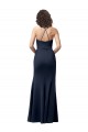 Desconto Marinha Negra Bainha Alças finas Sem Mangas Comprimento Chão Longo Vestidos de Madrinha / Vestidos de Noite / Vestidos de Festa