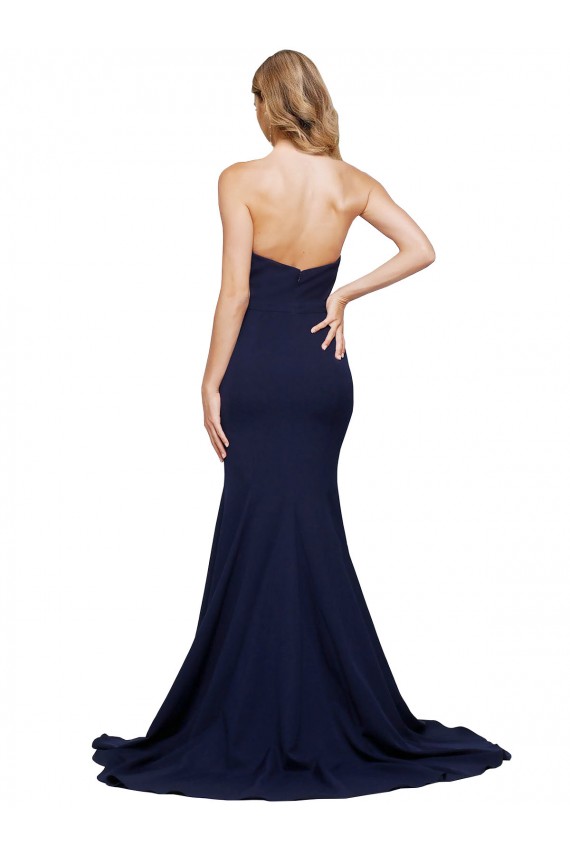 Desconto Marinha Negra Linha A Amor Sem Mangas Comboio Varredela Vestidos de Madrinha / Vestidos de Noite / Vestidos de Festa