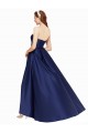 Desconto Marinha Negra Linha A Sem alças Sem Mangas Comprimento Chão Longo Vestidos de Madrinha / Vestidos de Noite / Vestidos de Festa