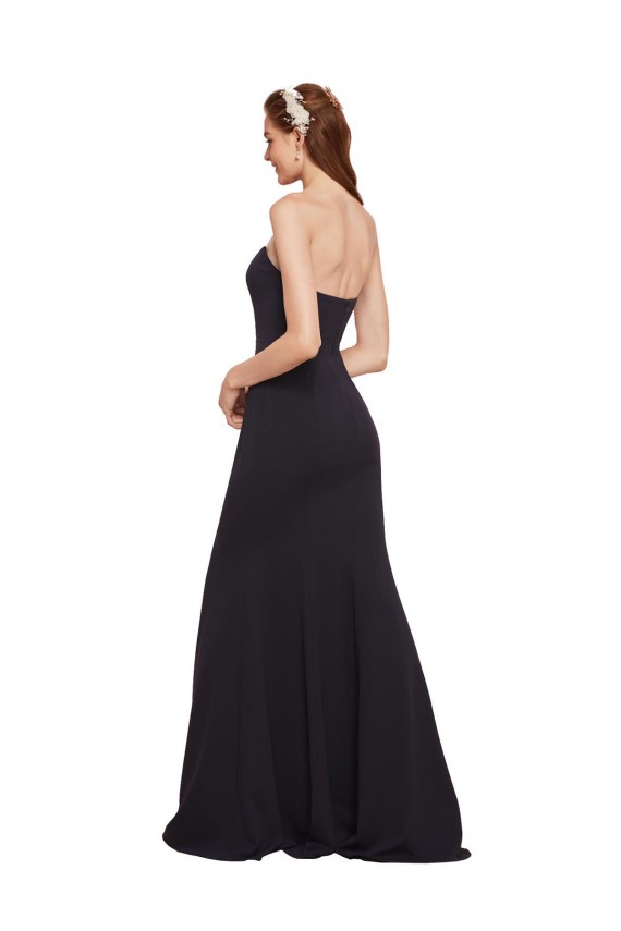 Desconto Marinha Negra Linha A Sem alças Sem Mangas Comprimento Chão Vestidos de Madrinha / Vestidos de Noite / Vestidos de Festa