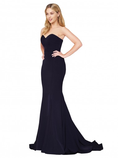 Desconto Marinha Negra Sereia Amor Sem Mangas Comboio Varredela Vestidos de Madrinha / Vestidos de Noite / Vestidos de Festa