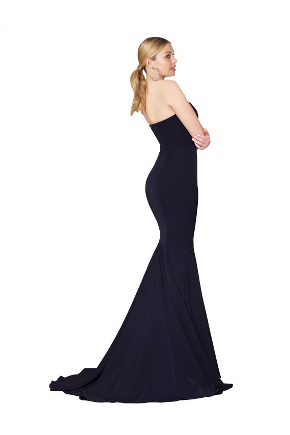 Desconto Marinha Negra Sereia Amor Sem Mangas Comboio Varredela Vestidos de Madrinha / Vestidos de Noite / Vestidos de Festa