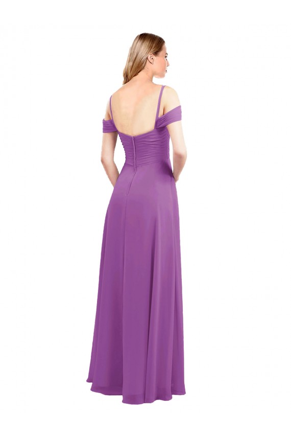 Desconto Narciso Linha A Amor Ombro Frio Comprimento Chão Vestidos de Madrinha