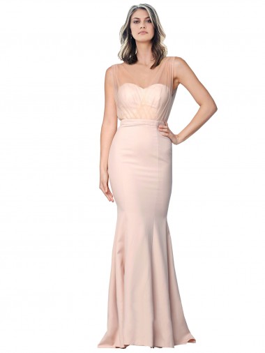 Desconto Nu Bainha Amor Sem Mangas Comprimento Chão Vestidos de Madrinha / Vestidos de Noite / Vestidos de Festa