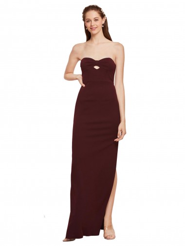 Desconto Ouro Borgonha Bainha Sem alças Sem Mangas Comprimento Chão Vestidos de Madrinha / Vestidos de Noite / Vestidos de Festa