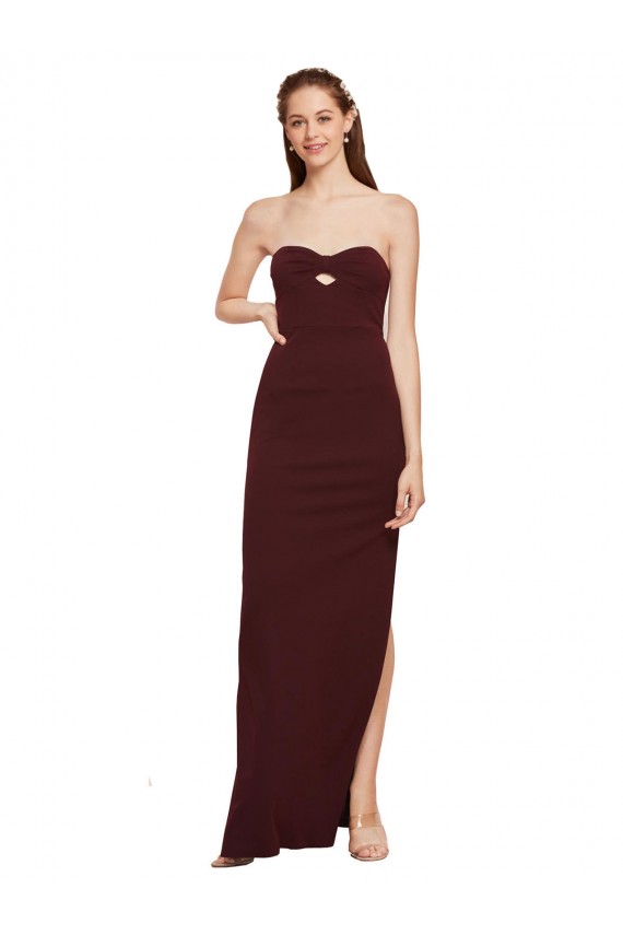 Desconto Ouro Borgonha Bainha Sem alças Sem Mangas Comprimento Chão Vestidos de Madrinha / Vestidos de Noite / Vestidos de Festa