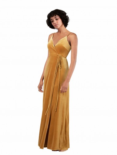 Desconto Ouro Coluna Decote V Sem Mangas Comprimento Chão Vestidos de Madrinha / Vestidos de Noite / Vestidos de Festa