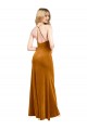 Desconto Ouro Linha A Cabeçada Sem Mangas Comprimento Chão Vestidos de Madrinha / Vestidos de Noite / Vestidos de Festa