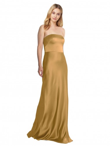 Desconto Ouro Linha A Sem alças Sem Mangas Comprimento Chão Vestidos de Madrinha / Vestidos de Noite / Vestidos de Festa