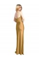 Desconto Ouro Linha A Sem alças Sem Mangas Comprimento Chão Vestidos de Madrinha / Vestidos de Noite / Vestidos de Festa