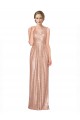 Desconto Ouro Rosa Bainha Decote V Sem Mangas Comprimento Chão Vestidos de Madrinha / Vestidos de Noite / Vestidos de Festa