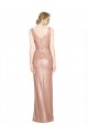 Desconto Ouro Rosa Bainha Decote V Sem Mangas Comprimento Chão Vestidos de Madrinha / Vestidos de Noite / Vestidos de Festa