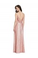 Desconto Ouro Rosa Bainha Decote V Sem Mangas Comprimento Chão Longo Vestidos de Madrinha / Vestidos de Noite / Vestidos de Festa