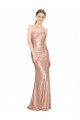 Desconto Ouro Rosa Linha A Amor Sem Mangas Comprimento Chão Vestidos de Madrinha / Vestidos de Noite / Vestidos de Festa