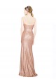 Desconto Ouro Rosa Linha A Amor Sem Mangas Comprimento Chão Vestidos de Madrinha / Vestidos de Noite / Vestidos de Festa