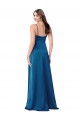 Desconto Pavão Azul Linha A Alças finas Sem Mangas Comprimento Chão Vestidos de Madrinha / Vestidos de Noite / Vestidos de Festa