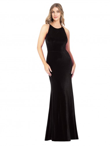 Desconto Preto Bainha Alças finas Sem Mangas Comprimento Chão Longo Vestidos de Madrinha / Vestidos de Noite / Vestidos de Festa