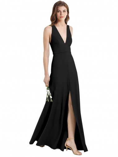 Desconto Preto Bainha Cabeçada Sem Mangas Comprimento Chão Vestidos de Madrinha / Vestidos de Noite / Vestidos de Festa