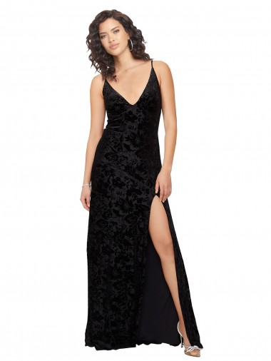 Desconto Preto Bainha Decote V Sem Mangas Comprimento Chão Longo Vestidos de Madrinha