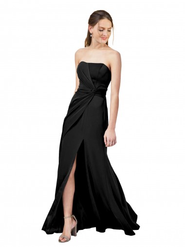 Desconto Preto Bainha Sem alças Sem Mangas Comprimento Chão Vestidos de Madrinha / Vestidos de Noite / Vestidos de Festa