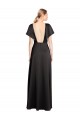 Desconto Preto Linha A Decote V Mangas Curtas Comprimento Chão Vestidos de Madrinha / Vestidos de Noite / Vestidos de Festa
