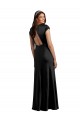 Desconto Preto Linha A Decote V Mangas Curtas Comprimento Chão Longo Vestidos de Madrinha / Vestidos de Noite / Vestidos de Festa