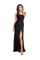 Desconto Preto Linha A Um Ombro Sem Mangas Comprimento Chão Vestidos de Madrinha / Vestidos de Noite / Vestidos de Festa