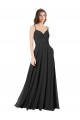 Desconto Preto Linha A Amor Sem Mangas Comprimento Chão Chiffon Vestidos de Madrinha